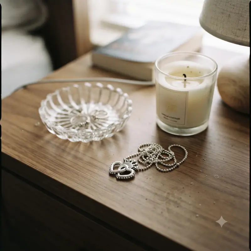 Crown & Interwined Hearts Pendant Necklace photo review