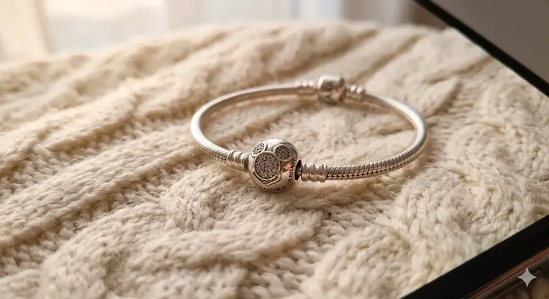 Disney Moments Sparkling Mickey Mouse & Snake Chain Bracelet photo review