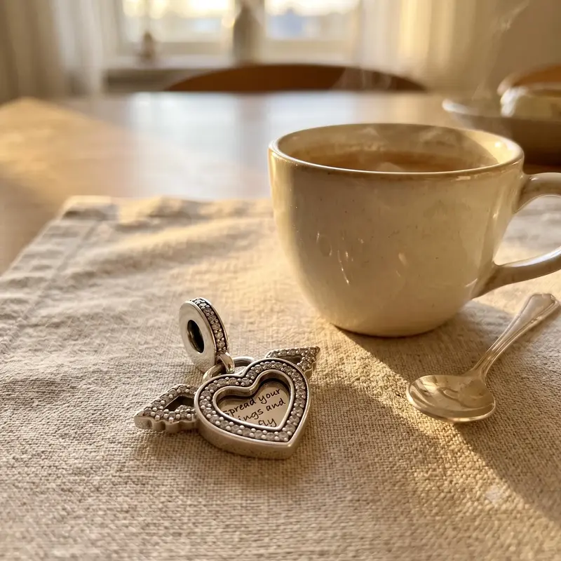 Heart and Angel Wings Dangle Charm photo review