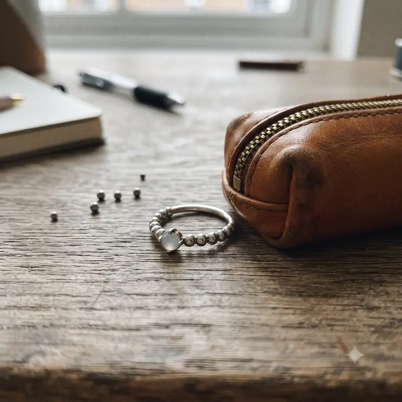 Milky White Beaded Ring photo review