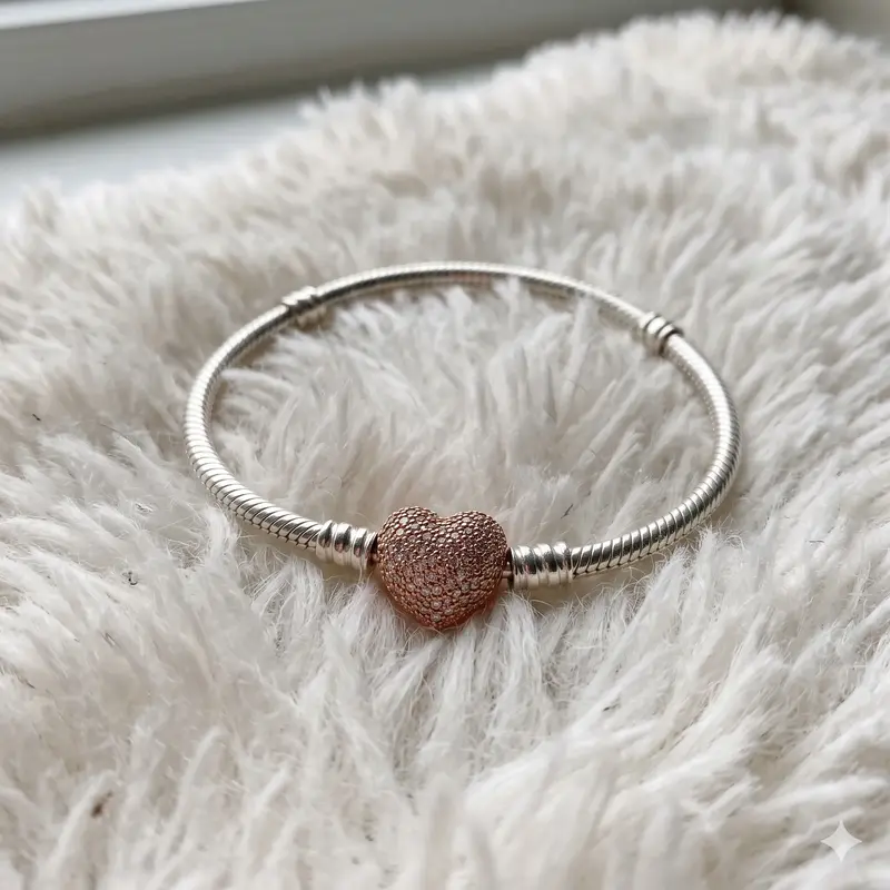 Moments Silver Bracelet, Rose Pav&eacute; Heart photo review