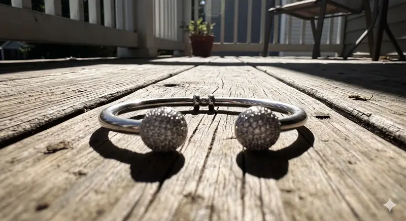Moments Silver Open Bangle, Pav&eacute; Caps photo review