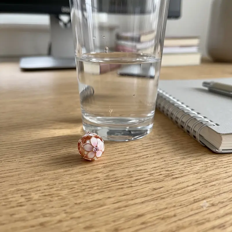 Openwork Pink Magnolia Flower Charm photo review