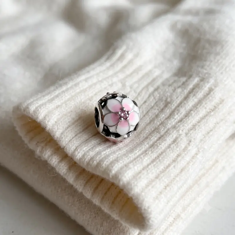 Openwork Pink Magnolia Flower Charm photo review