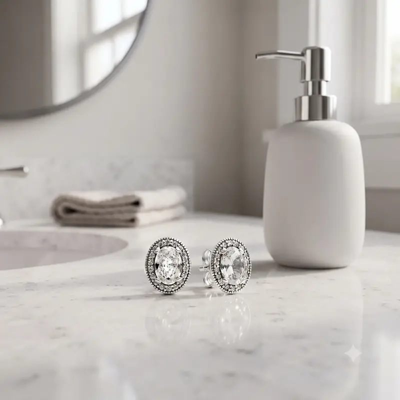 Oval Sparkle Halo Stud Earrings photo review