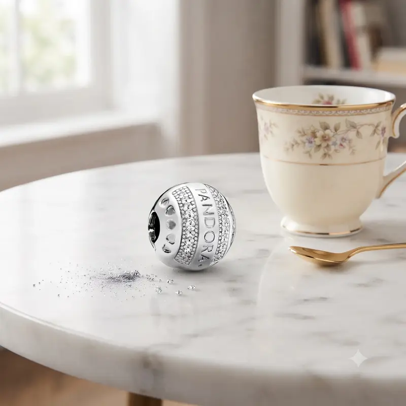 Pandora Logo Round Clip Charm photo review