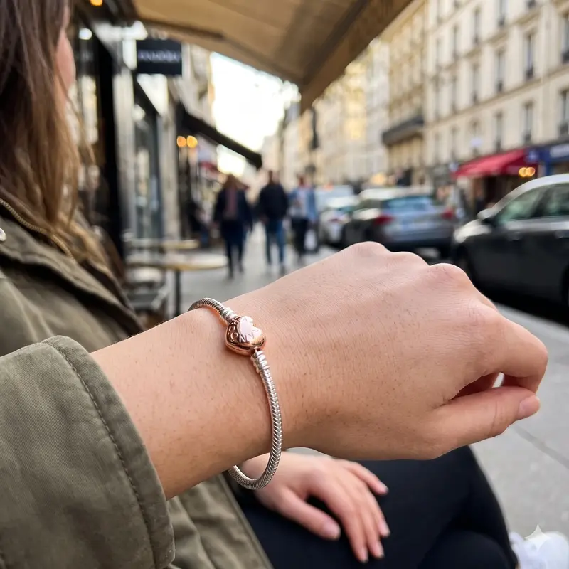 Pandora Moments Heart Clasp Snake Chain Bracelet photo review