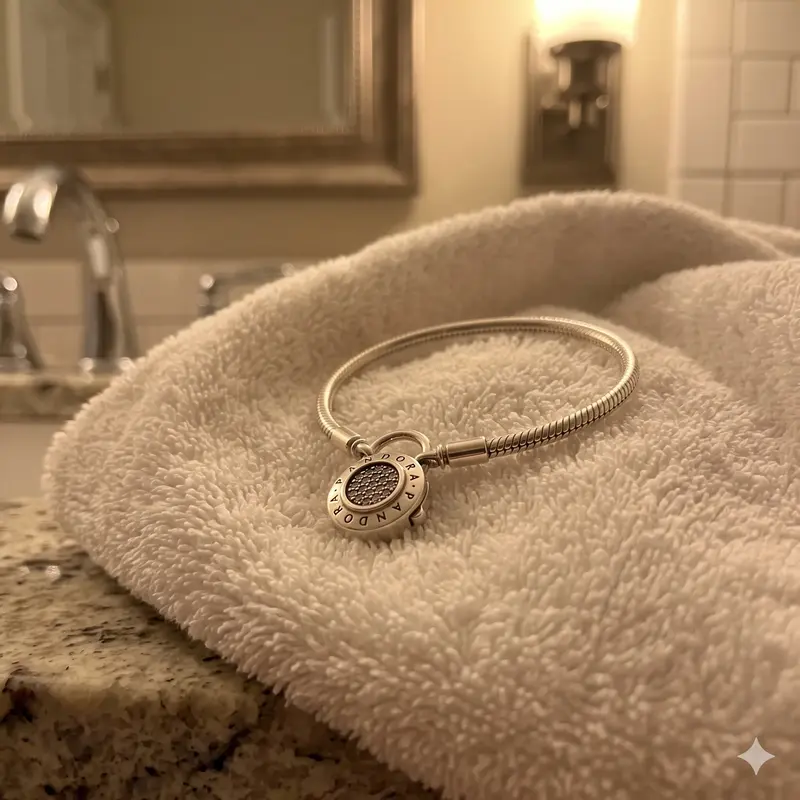 Pandora Moments Pavé Padlock Clasp Snake Chain Bracelet photo review