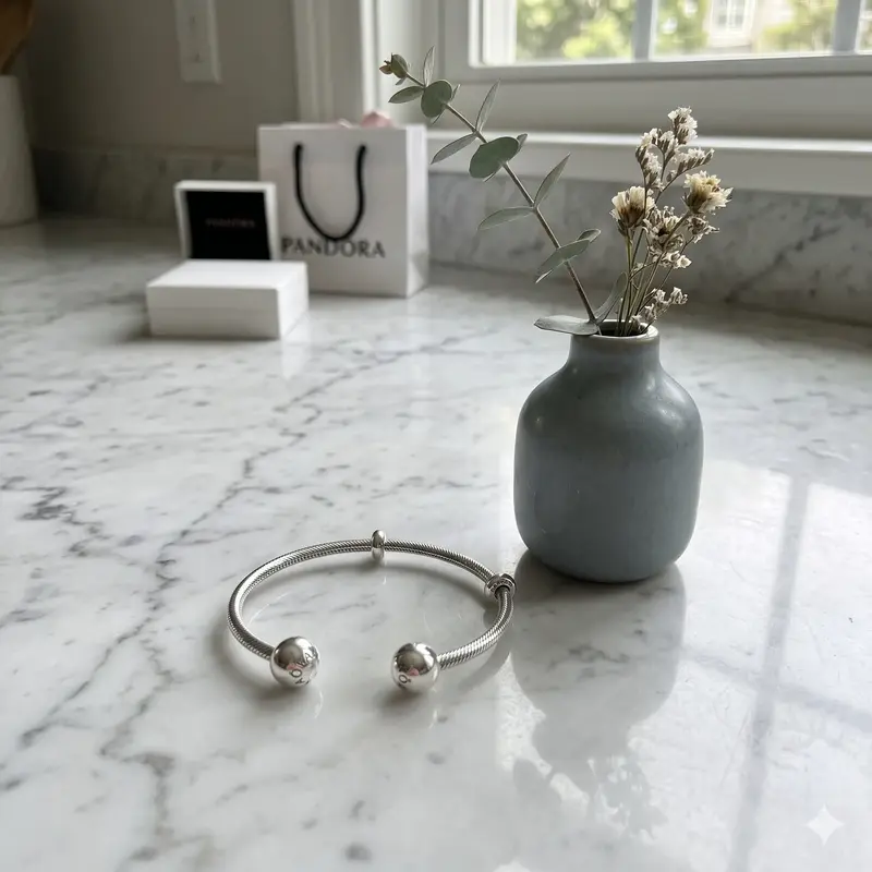 Pandora Moments Snake Chain Style Open Bangle photo review