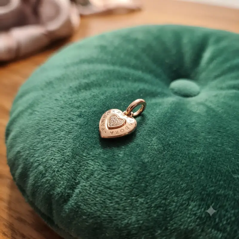 PANDORA Signature Heart Pendant, PANDORA Rose™ & Clear CZ photo review