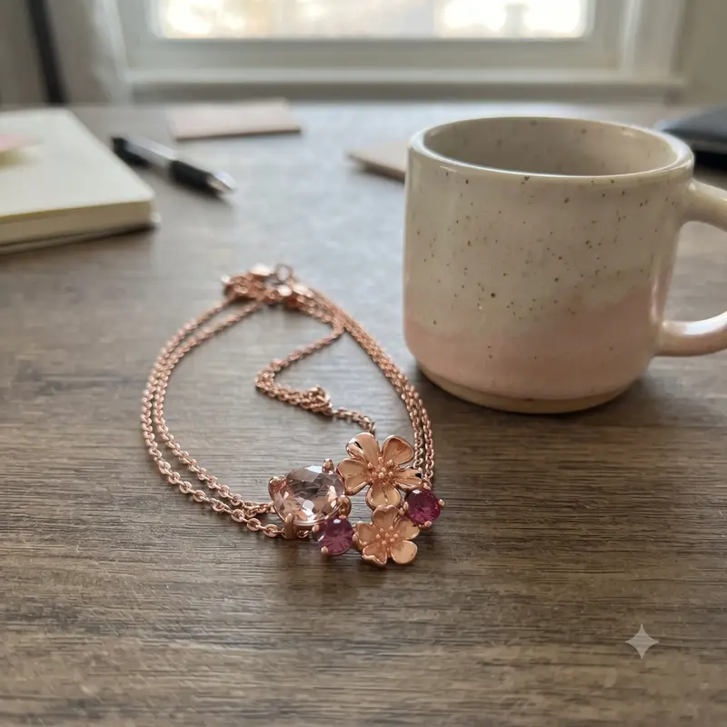 Peach Blossom Flower Necklace photo review