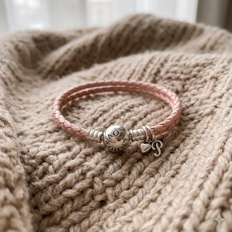 Pink Braided Double-Leather Charm Bracelet photo review