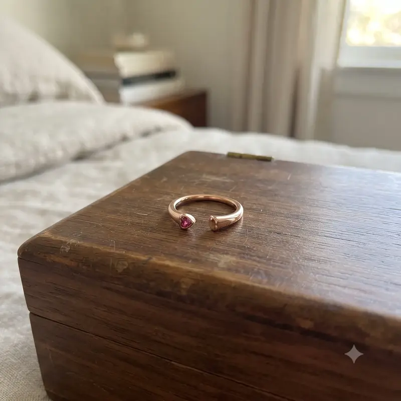 Polished & Sparkling Hearts Open Ring photo review
