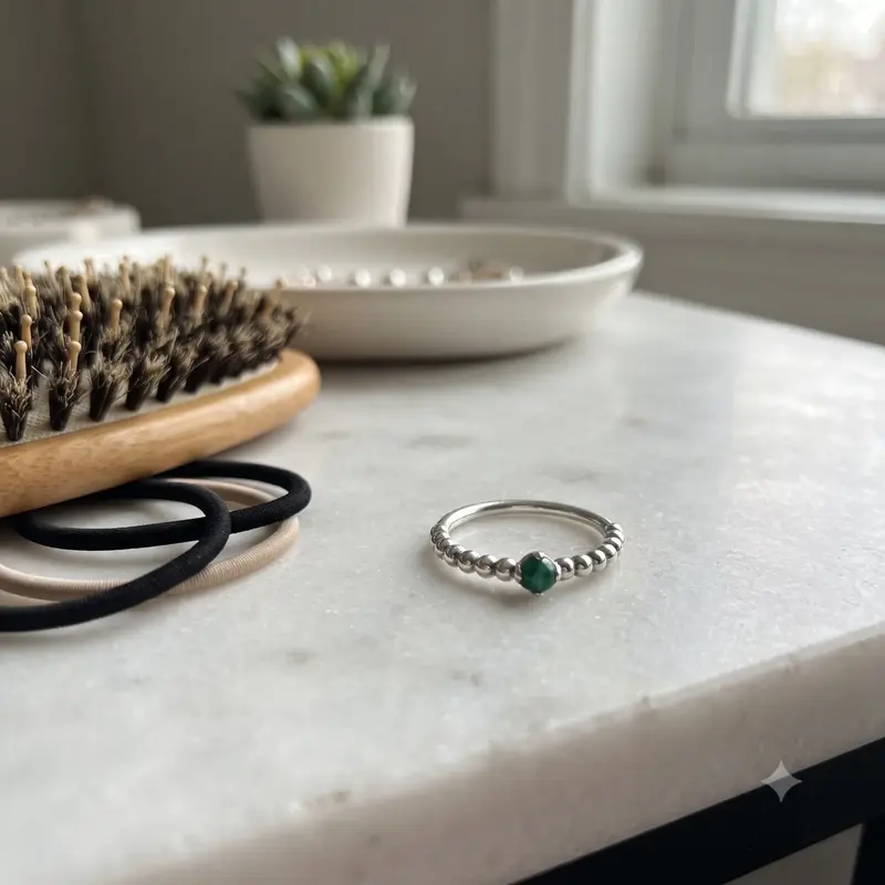 Rainforest Green Beaded Ring photo review