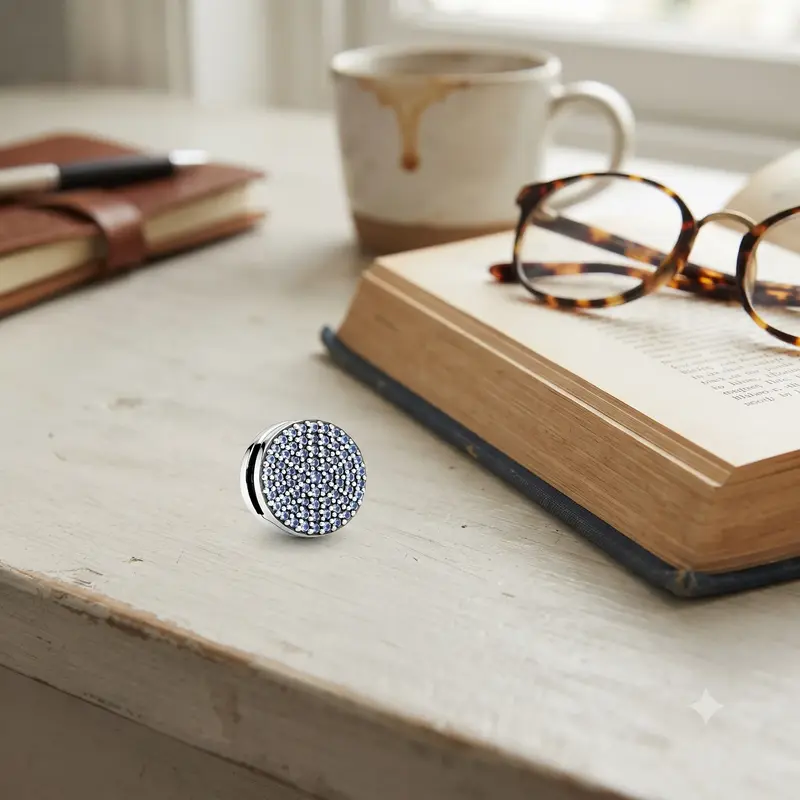 Round Blue Pav&eacute; Clip Charm photo review