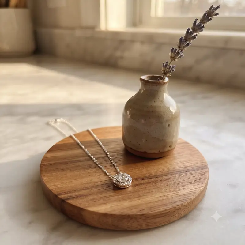 Round Sparkle Halo Necklace photo review