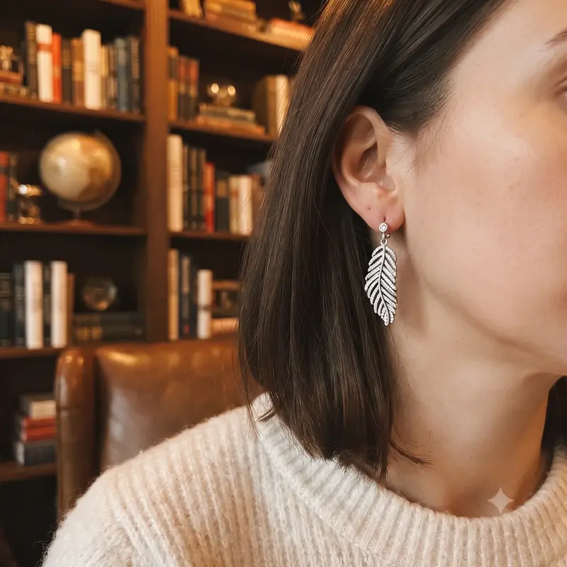 Shimmering Feather Dangle Earrings photo review
