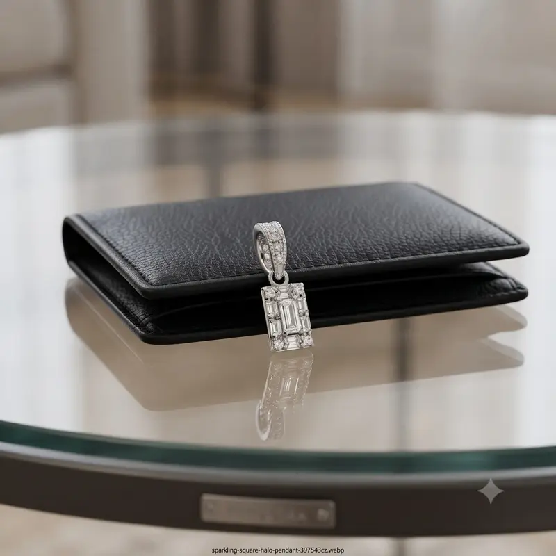 Sparkling Square Halo Pendant photo review