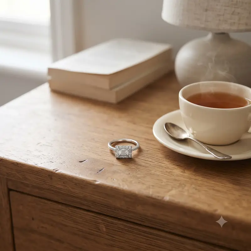 Sparkling Square Halo Ring photo review