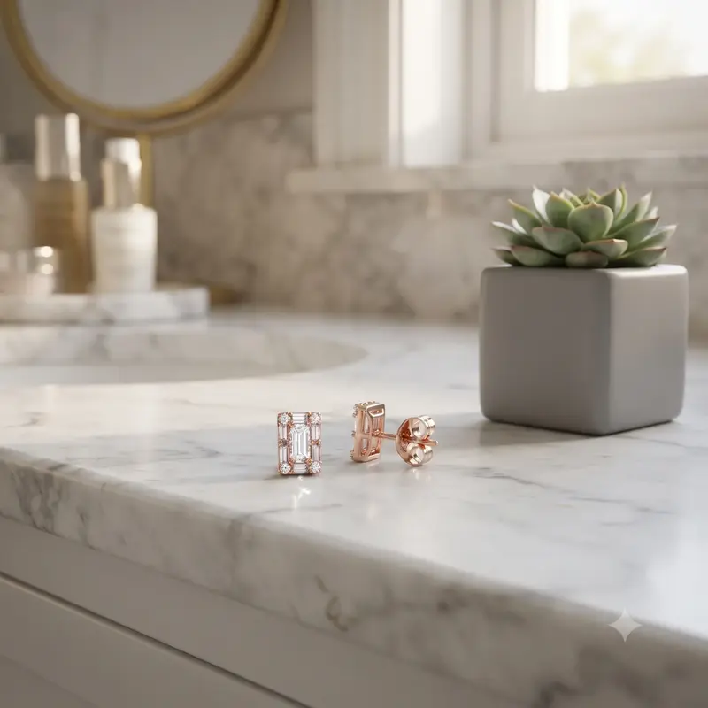 Sparkling Square Halo Stud Earrings photo review