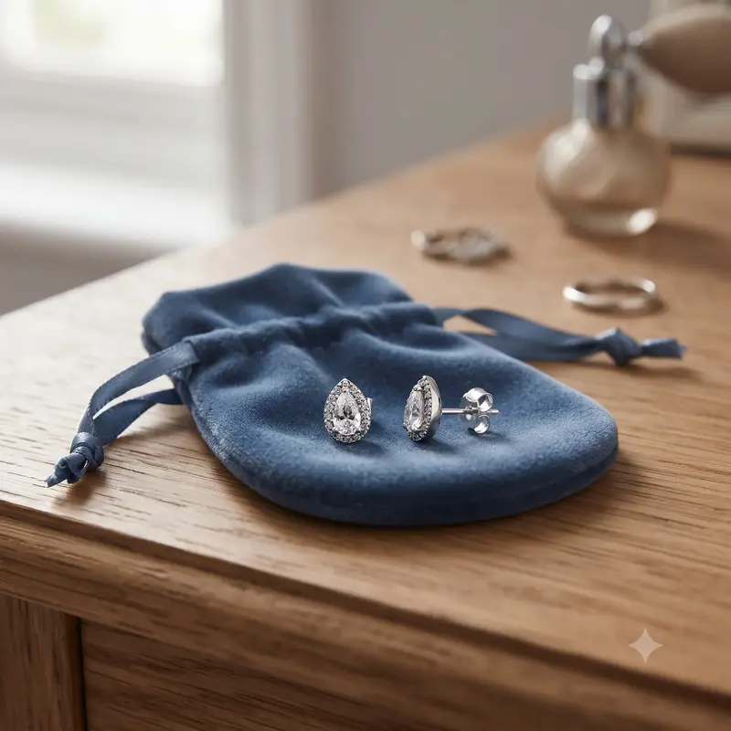 Sparkling Teardrop Halo Stud Earrings photo review