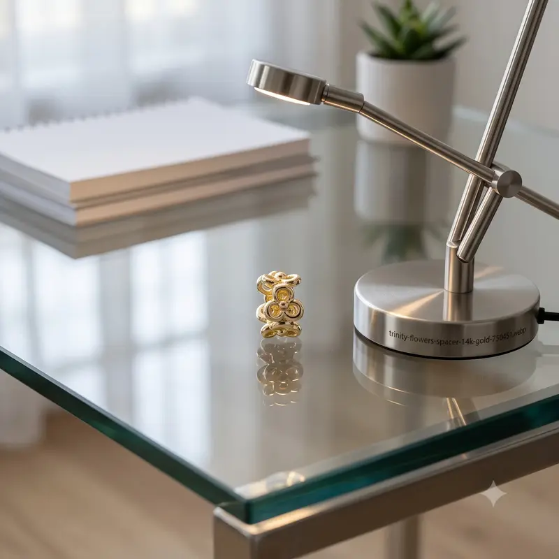 Trinity Flowers Spacer, 14K Gold photo review