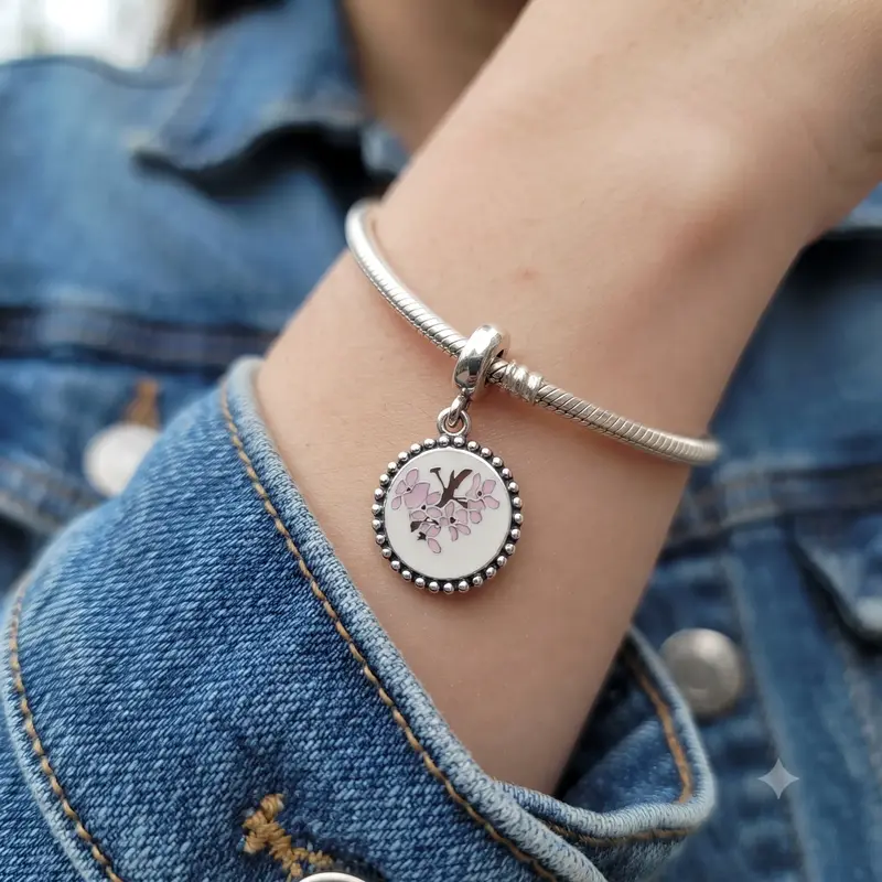 Washington, D.C. Cherry Blossom Dangle Charm, Mixed Enamel photo review