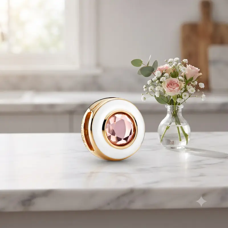 White Circle Clip Charm photo review