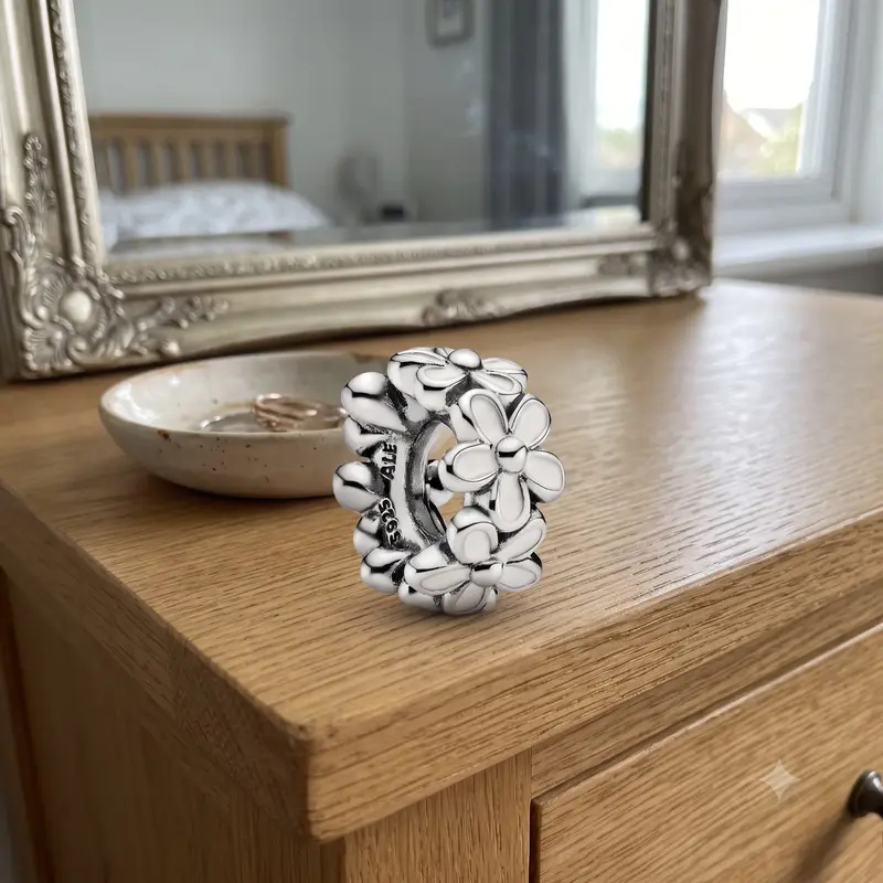 White Daisy Flower Spacer Charm photo review