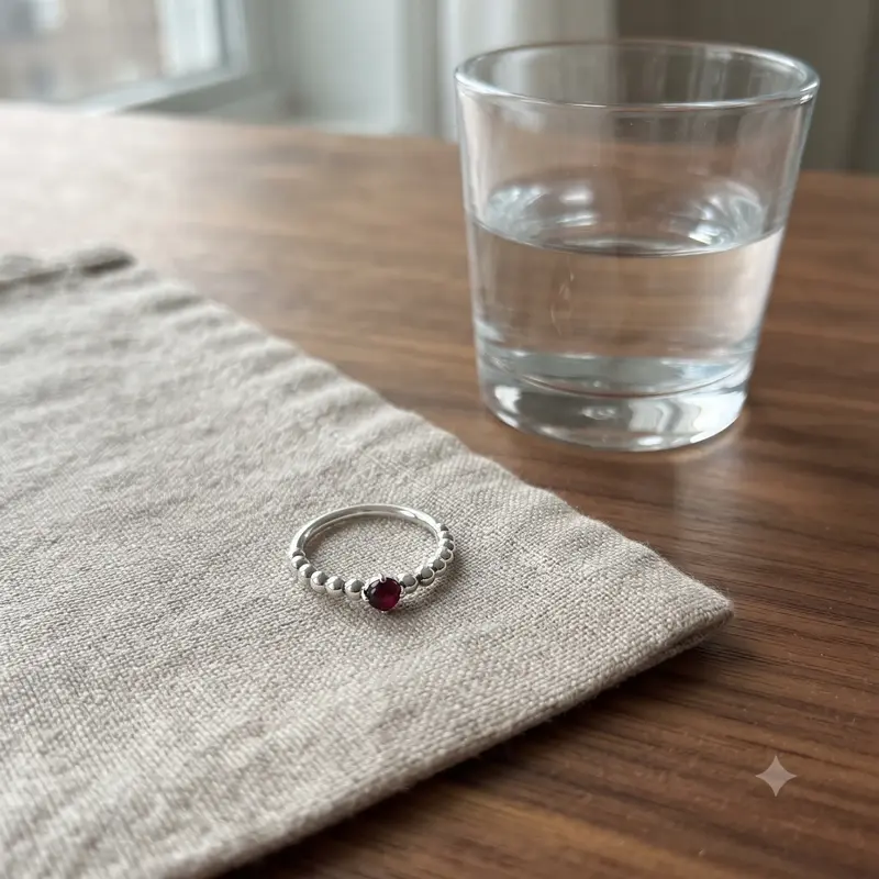 Dark Red Beaded Ring photo review