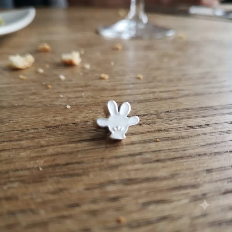 Disney, Mickey Glove Petite Locket Charm, White Enamel photo review