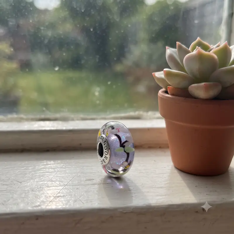 Garden Scene Murano Glass Charm photo review