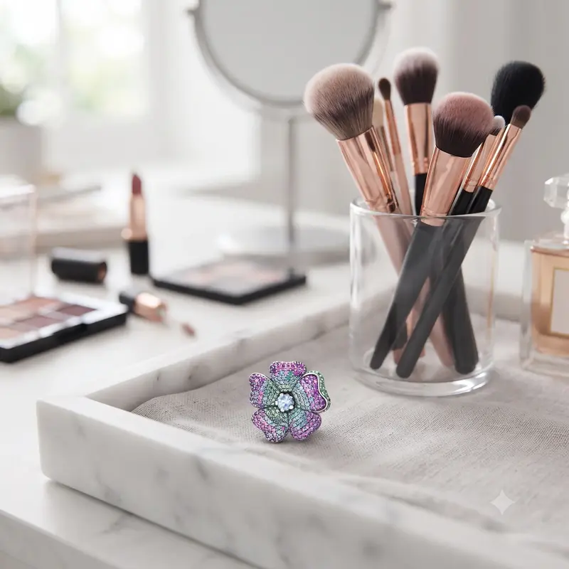 Glorious Bloom Pendant, Multi-Colored CZ photo review