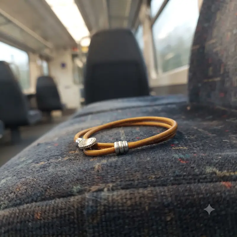 Golden Tan Double Leather Bracelet, Clear CZ photo review