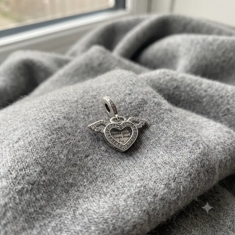Heart and Angel Wings Dangle Charm photo review