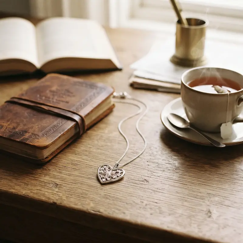 Heart of Winter Necklace, Clear CZ photo review