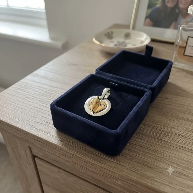 Mom's Golden Heart Dangle Charm photo review