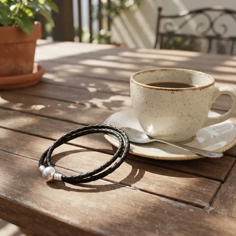 Pandora Moments Double Black Leather Bracelet photo review
