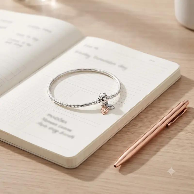 Pandora Moments Leaves Clasp Snake Chain Bracelet photo review