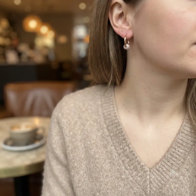 Pavé Bead Hoop Earrings photo review