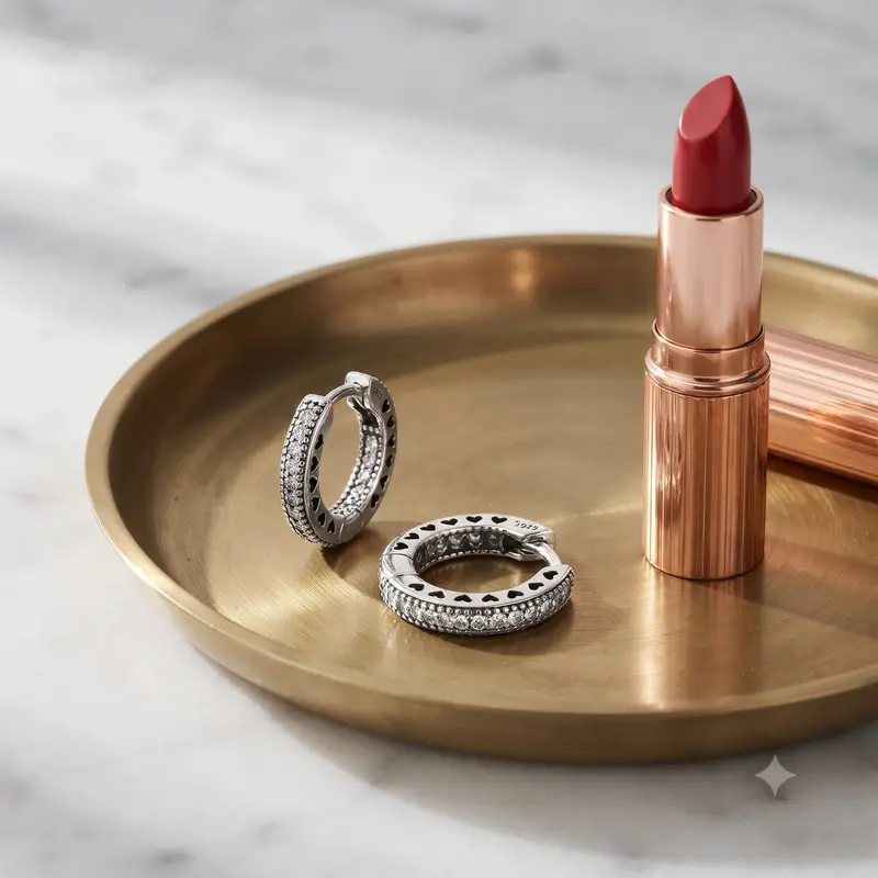 Pav&eacute; Heart Hoop Earrings photo review