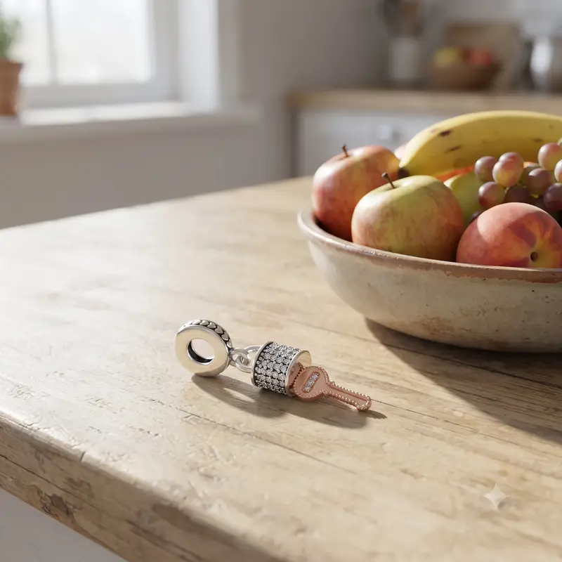 Pavé Padlock and Key Dangle Charm photo review