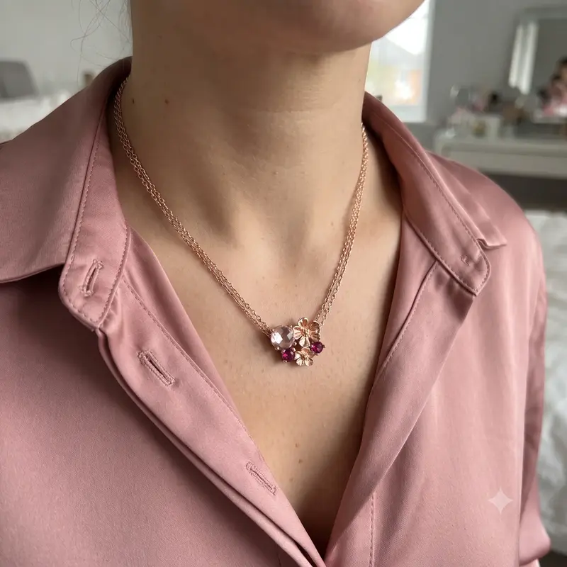 Peach Blossom Flower Necklace photo review