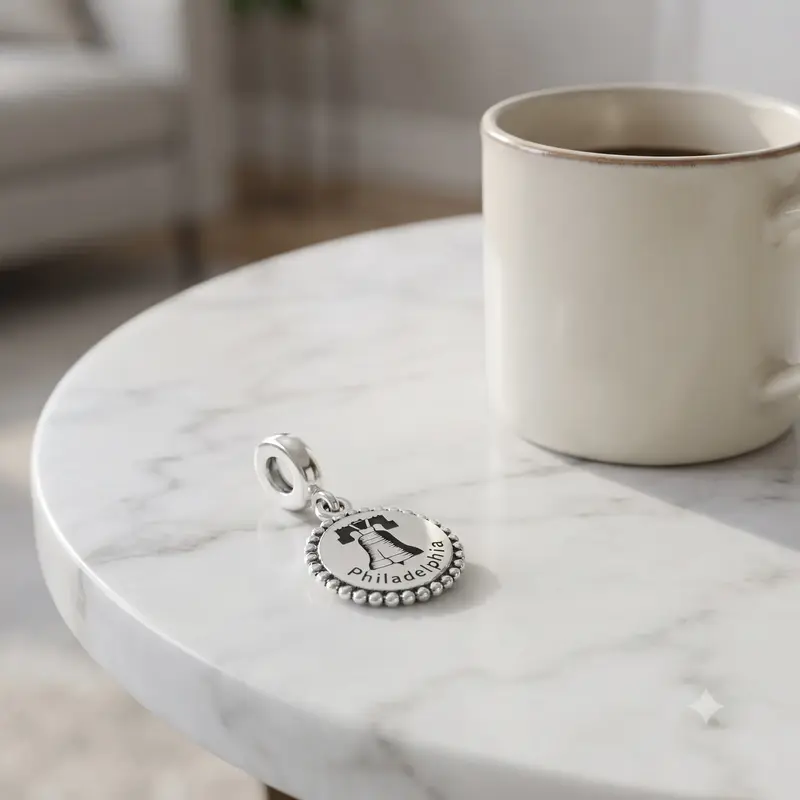Philadelphia Dangle Charm, Black Enamel photo review