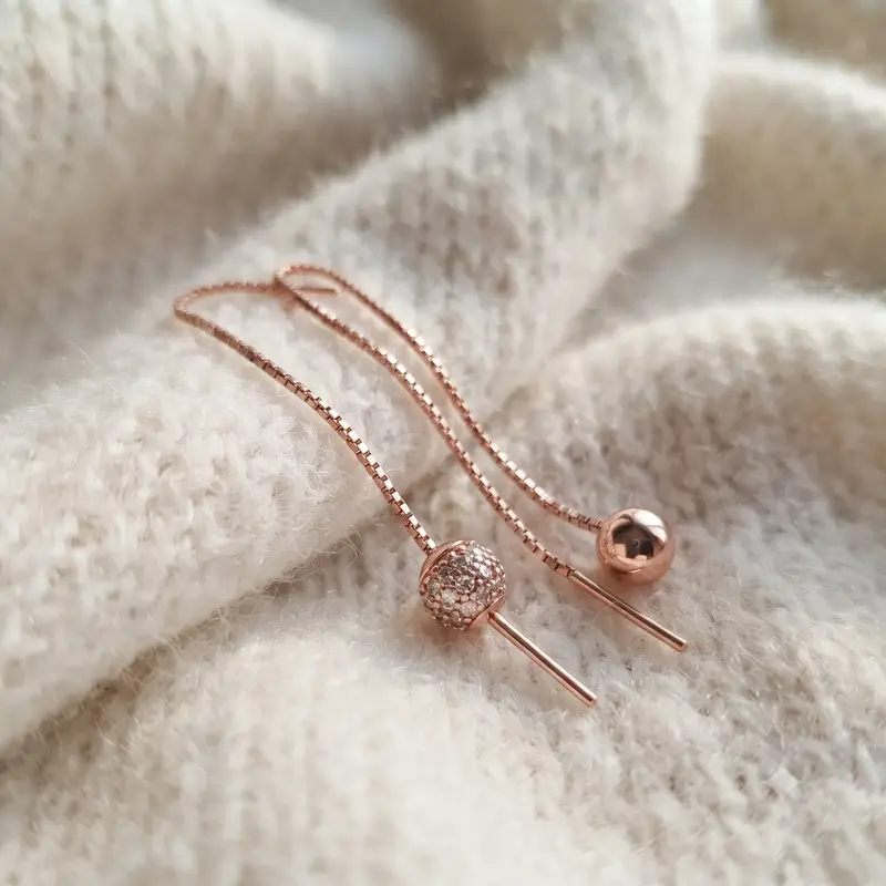 Polished & Pavé Bead Dangle Earrings photo review