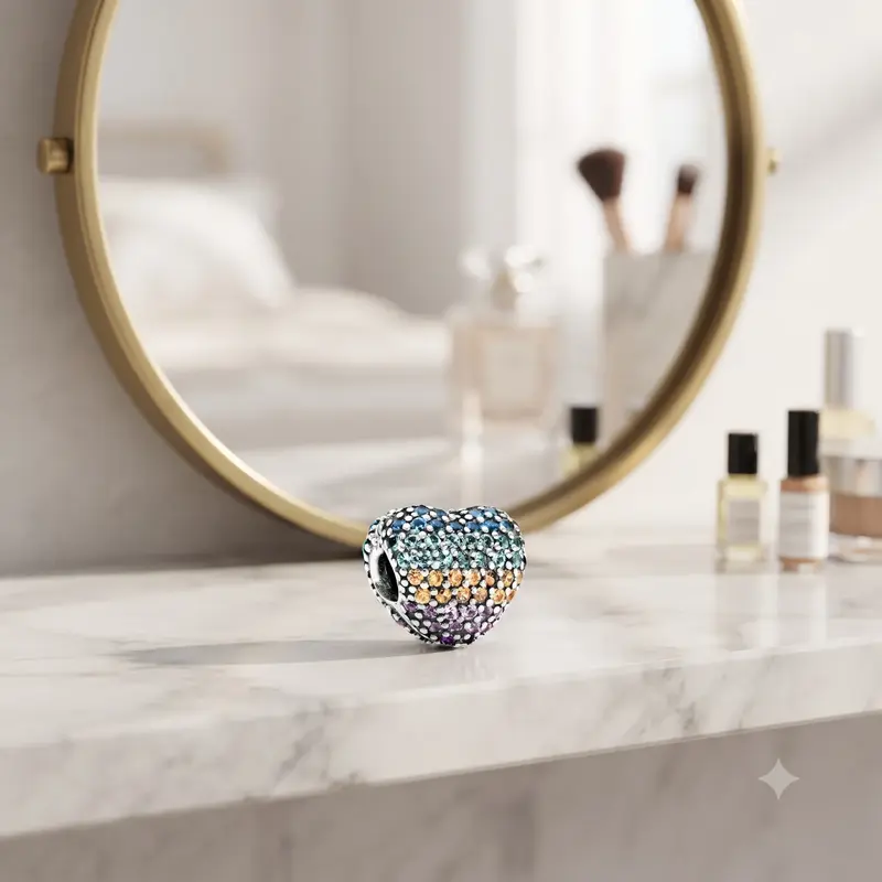 Rainbow Pavé Heart Clip Charm photo review