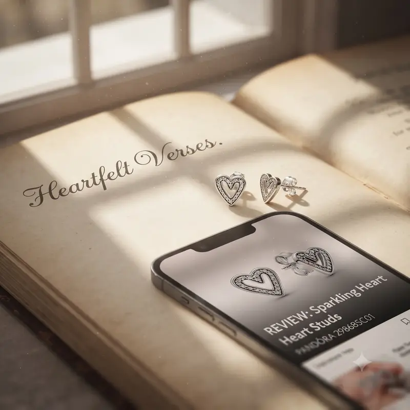 Sparkling Freehand Heart Stud Earrings photo review