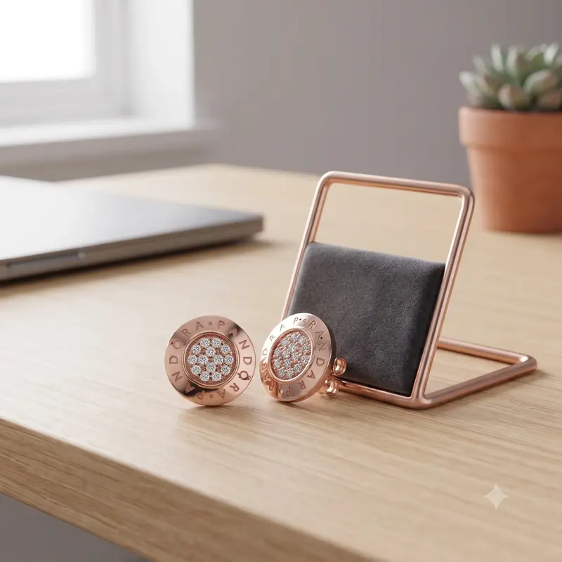 Sparkling Pandora Logo Stud Earrings photo review