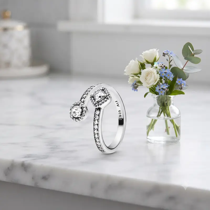 Sparkling Square & Circle Open Ring photo review