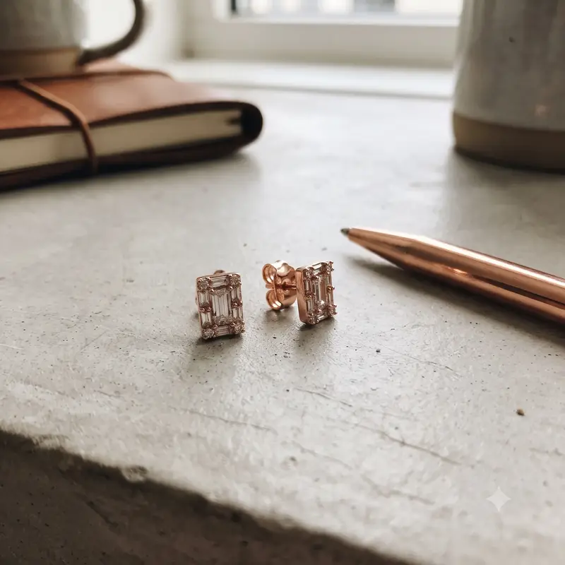 Sparkling Square Halo Stud Earrings photo review